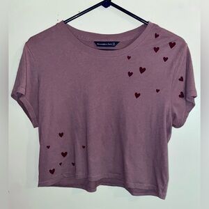 Abercrombie & Fitch Brushed Magenta Lover Crop Top Tee Shirt Size Small